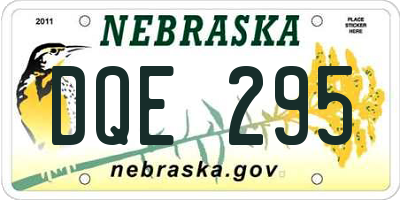 NE license plate DQE295