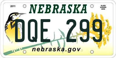 NE license plate DQE299