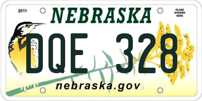 NE license plate DQE328