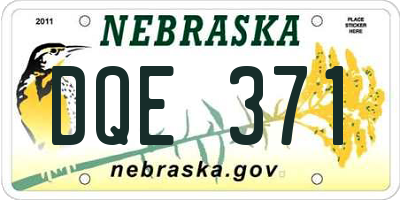 NE license plate DQE371