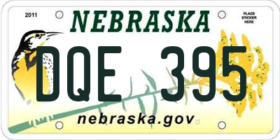 NE license plate DQE395