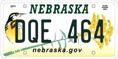 NE license plate DQE464