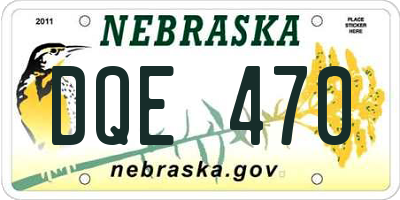 NE license plate DQE470