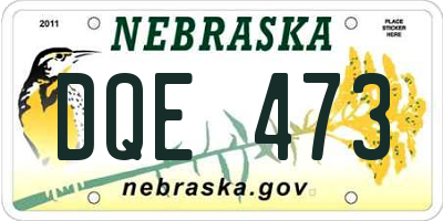 NE license plate DQE473
