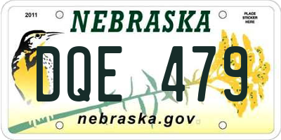 NE license plate DQE479