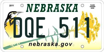 NE license plate DQE511