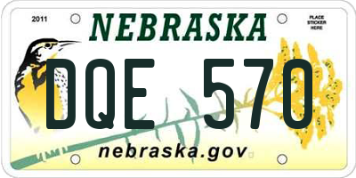 NE license plate DQE570