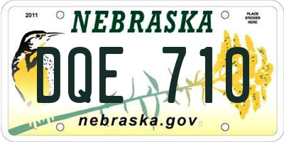 NE license plate DQE710