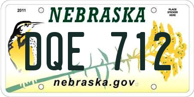 NE license plate DQE712