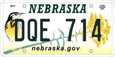 NE license plate DQE714