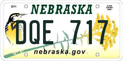 NE license plate DQE717
