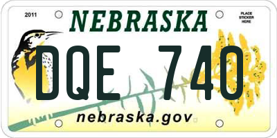 NE license plate DQE740
