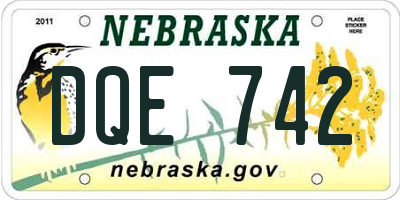 NE license plate DQE742