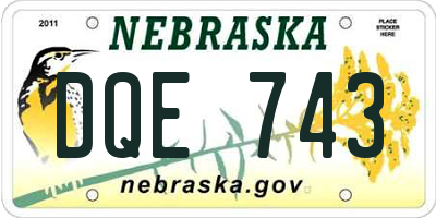 NE license plate DQE743