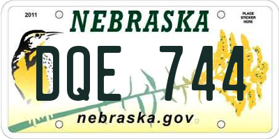 NE license plate DQE744