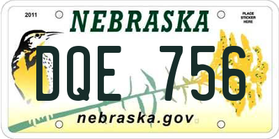 NE license plate DQE756