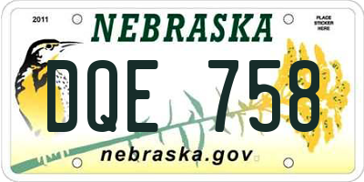 NE license plate DQE758