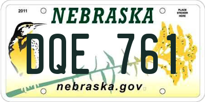 NE license plate DQE761