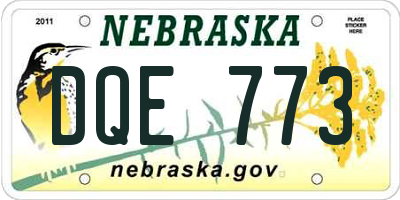 NE license plate DQE773