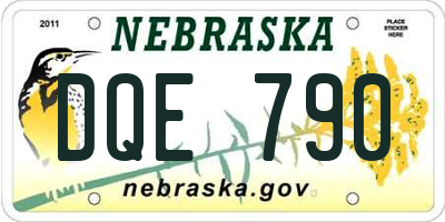 NE license plate DQE790