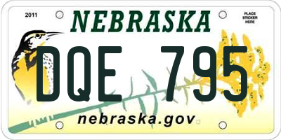 NE license plate DQE795
