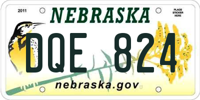 NE license plate DQE824