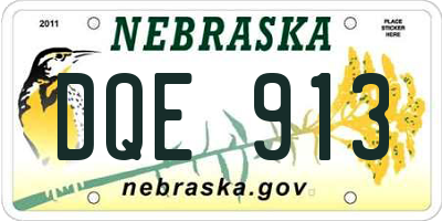 NE license plate DQE913