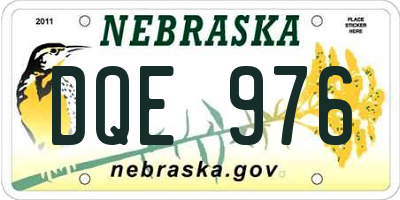NE license plate DQE976