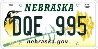 NE license plate DQE995