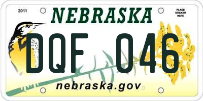 NE license plate DQF046