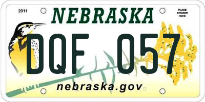 NE license plate DQF057