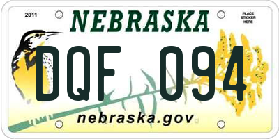 NE license plate DQF094