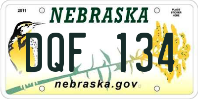 NE license plate DQF134