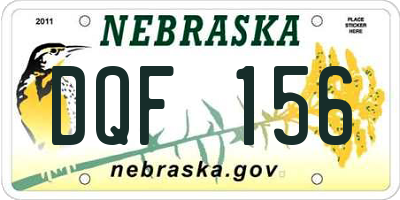 NE license plate DQF156