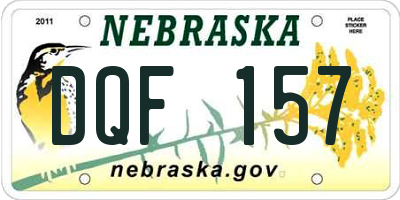 NE license plate DQF157