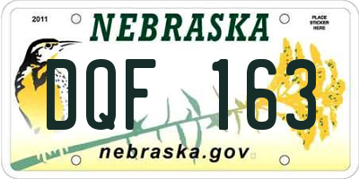 NE license plate DQF163