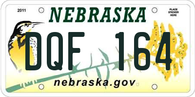 NE license plate DQF164