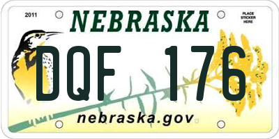 NE license plate DQF176