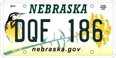 NE license plate DQF186
