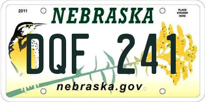 NE license plate DQF241
