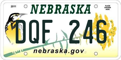 NE license plate DQF246