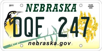 NE license plate DQF247