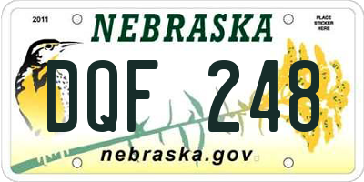 NE license plate DQF248