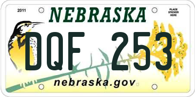 NE license plate DQF253