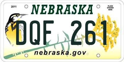 NE license plate DQF261