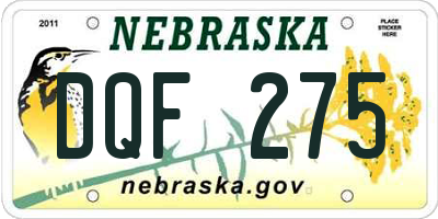 NE license plate DQF275