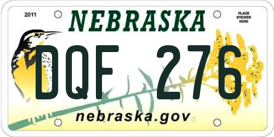 NE license plate DQF276