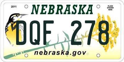 NE license plate DQF278