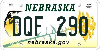 NE license plate DQF290