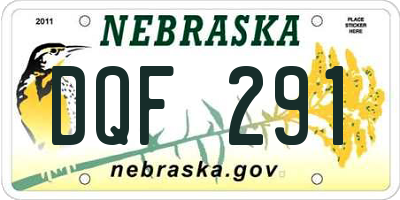 NE license plate DQF291